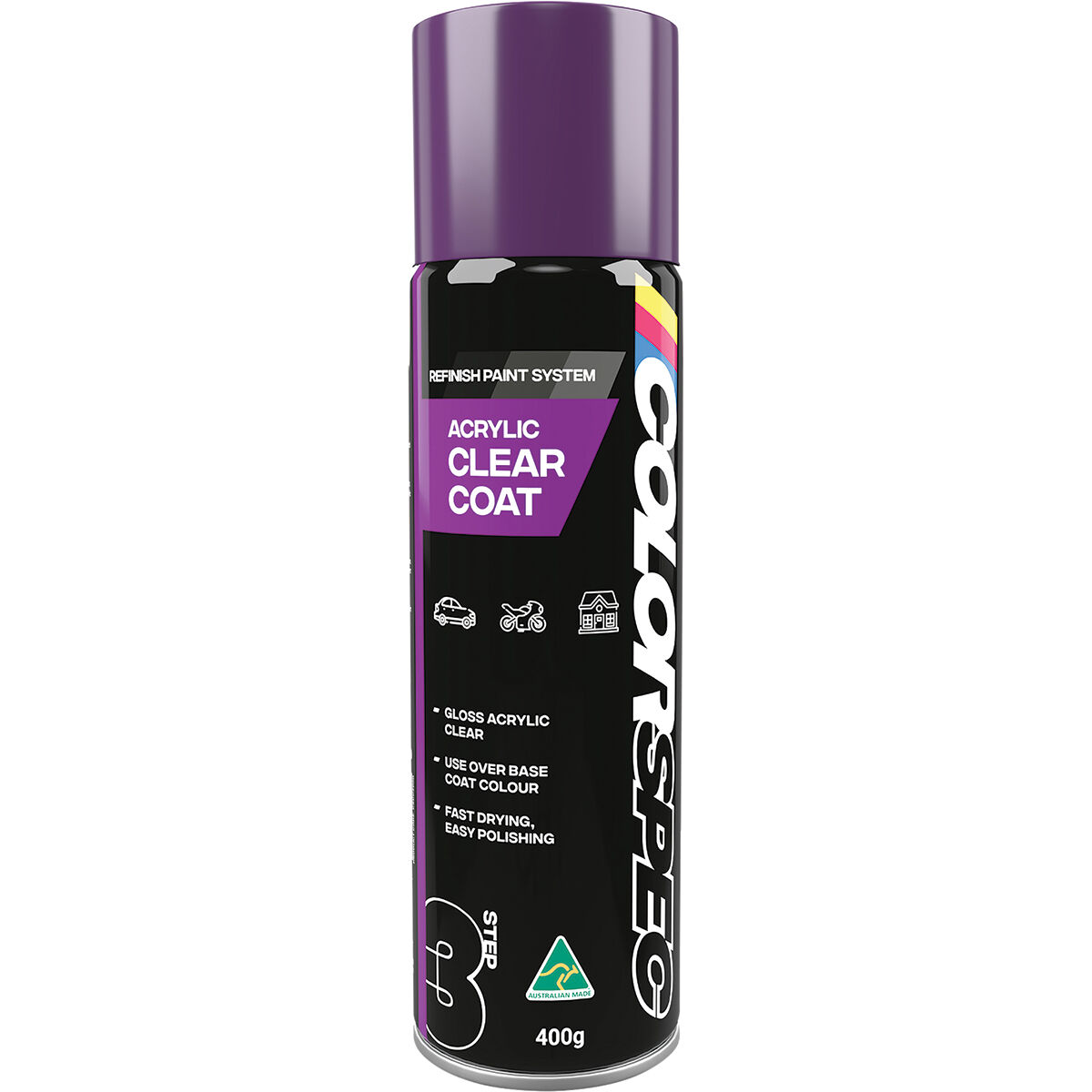 COLORSPEC Acrylic Paint, Clear Coat - 400g, , scaau_hi-res