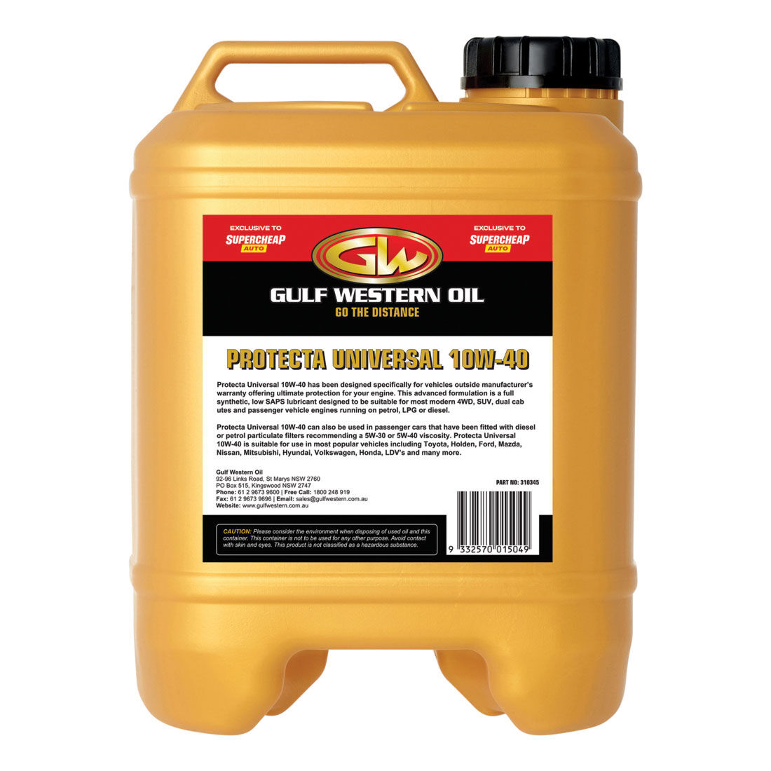 Gulf Western Protecta Universal 10W-40 Engine Oil 10 Litre, , scaau_hi-res