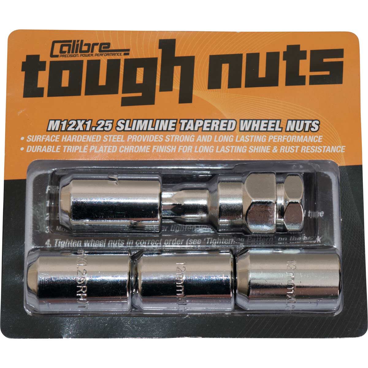 Calibre Lock Nuts SLIMN12125, Slim Tapered, M12x1.25, , scaau_hi-res