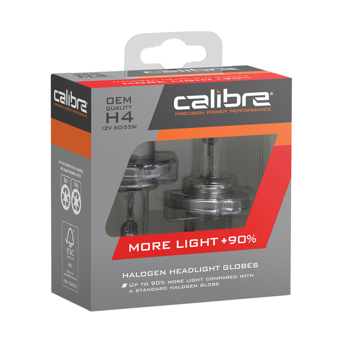 Calibre Plus 90 Headlight Globes - H4, 12V 60/55W, CA90H4, , scaau_hi-res