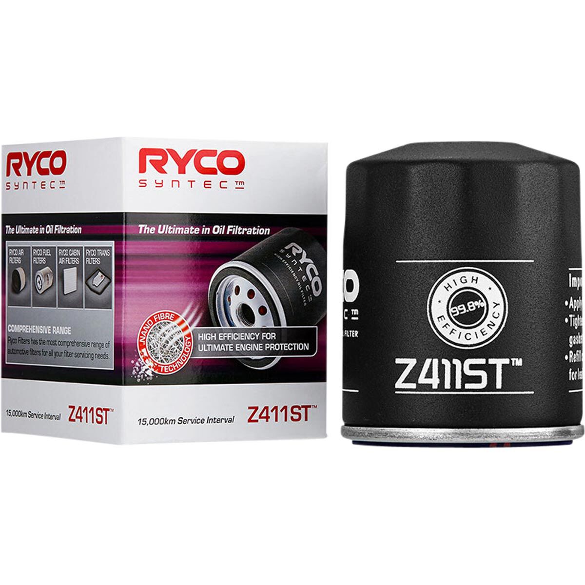 Ryco SynTec Oil Filter - Z411ST (Interchangeable with Z411), , scaau_hi-res