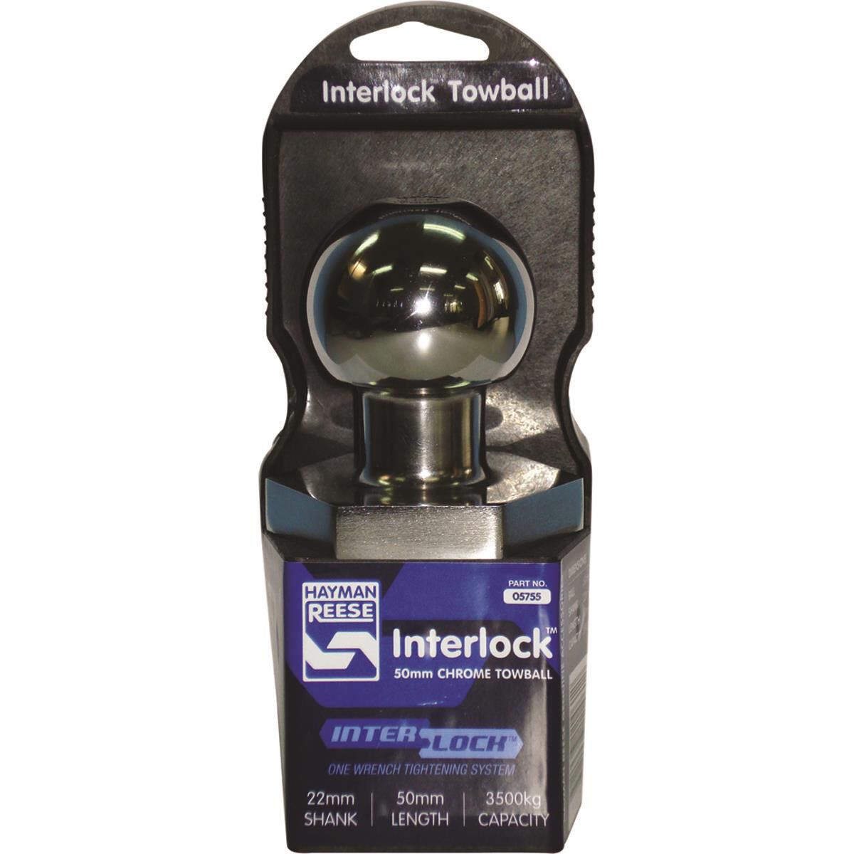 Hayman Reese Interlock Tow Ball - Chrome, 50mm, , scaau_hi-res