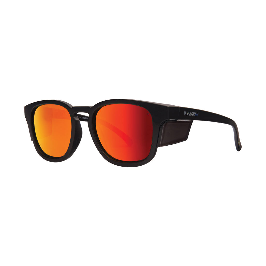 LOST Sunglasses Pit Crew Safety Mirror Polarised Matt Black Orange, , scaau_hi-res