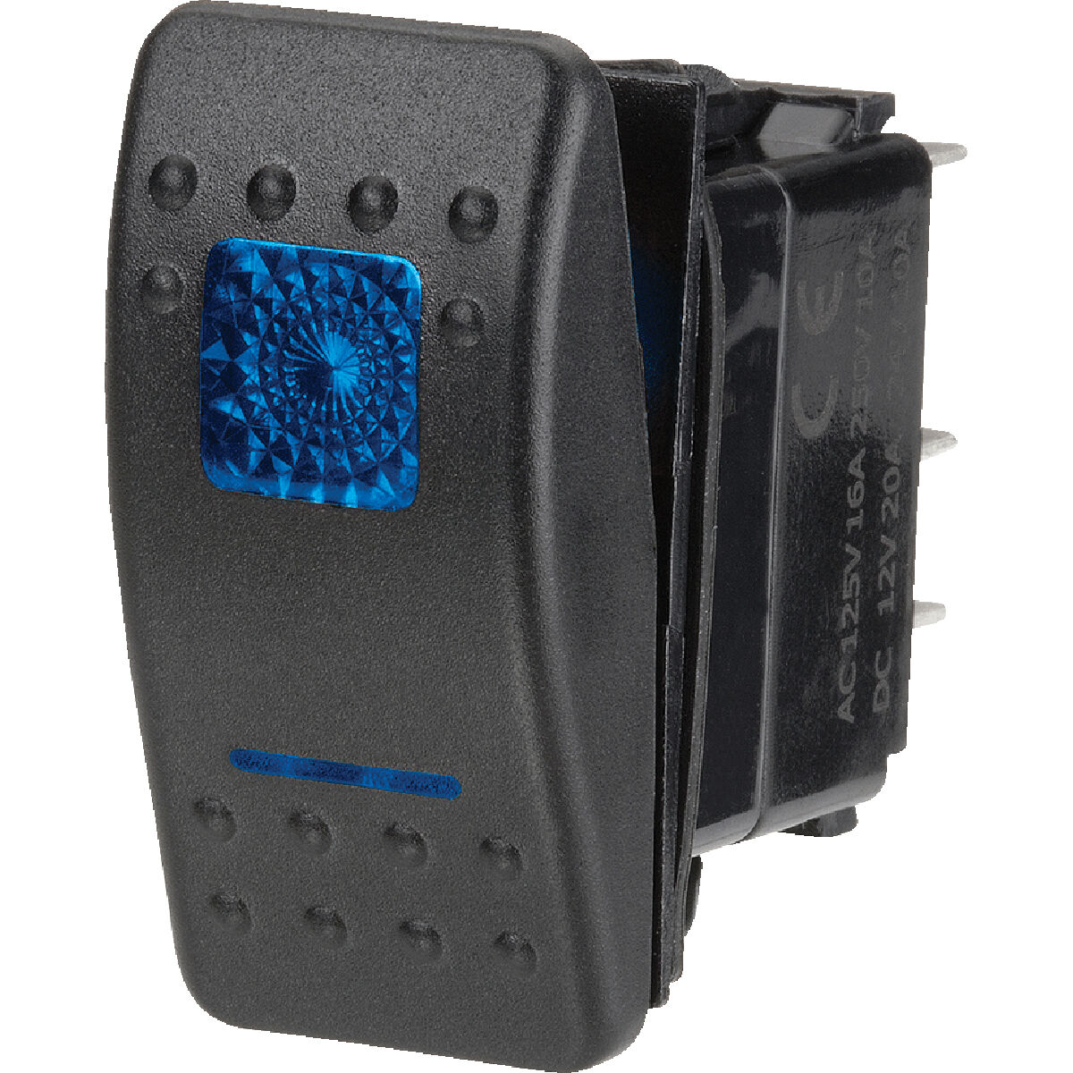 12V Universal Car One-key Start Button Modified Racing LED Light Rocker  Switch Panel (Blue)