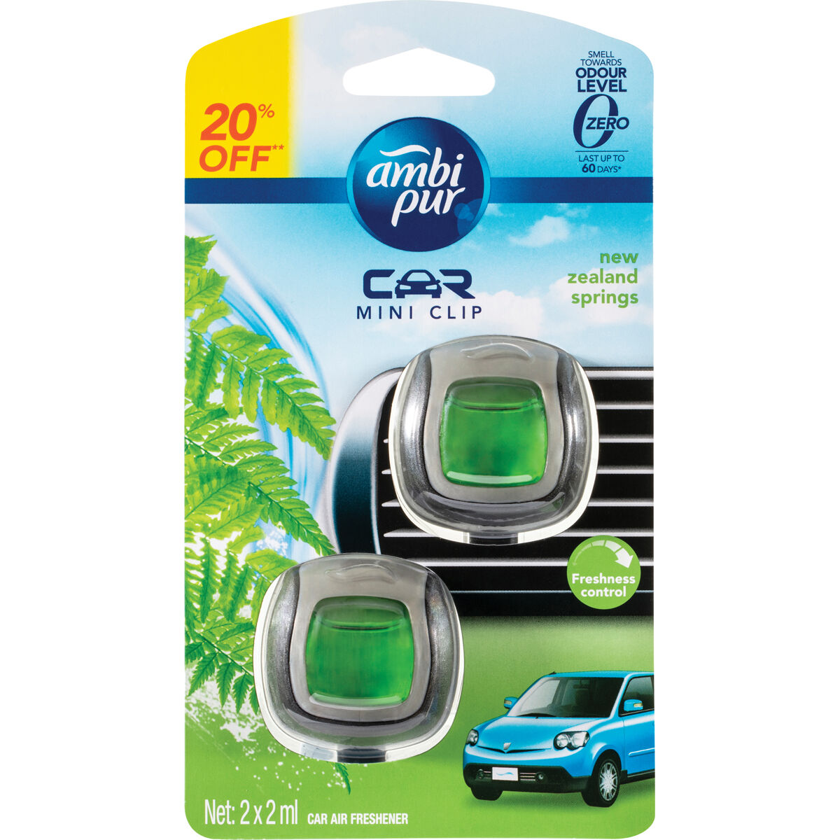 Ambi Pur Mini Air Freshener NZ Springs, 2 Pack Supercheap Auto