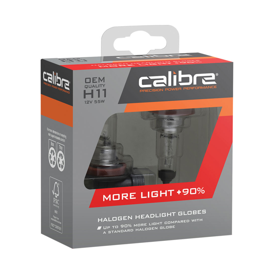 Calibre Plus 90 Headlight Globes - H11, 12V 55W, CA90H11, , scaau_hi-res