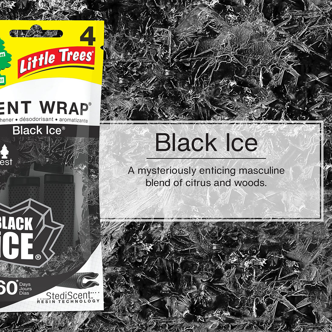 Little Trees Spray Car Air Freshener 4-Pack (Black Ice) 