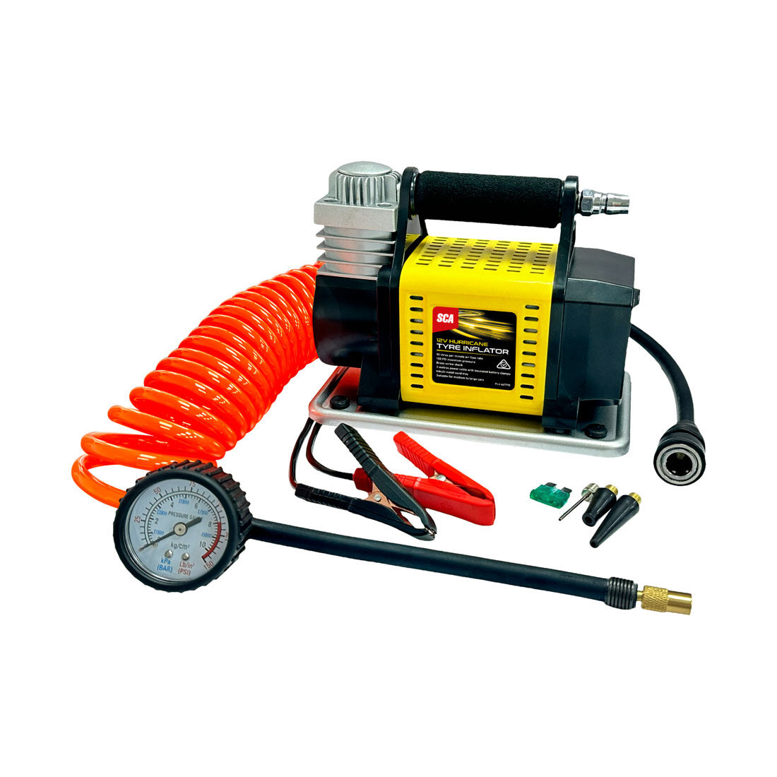 SCA Hurricane 12V 150PSI 50LPM Tyre Inflator, , scaau_hi-res