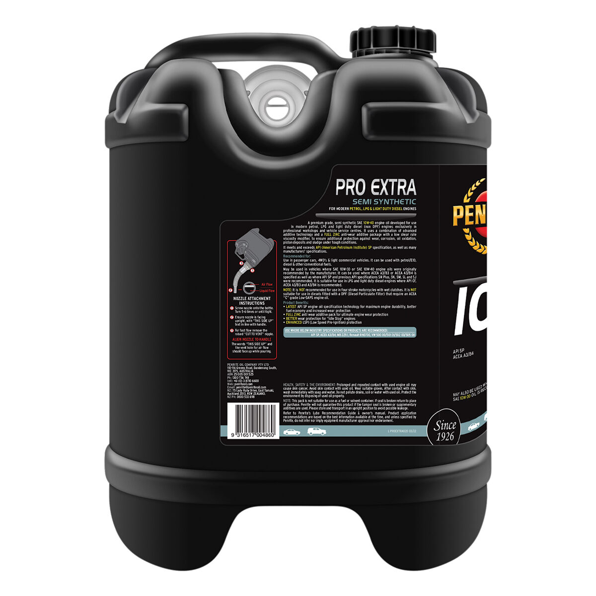 Penrite Semi Synthetic PRO Extra Engine Oil 10W-40 20 Litre, , scaau_hi-res