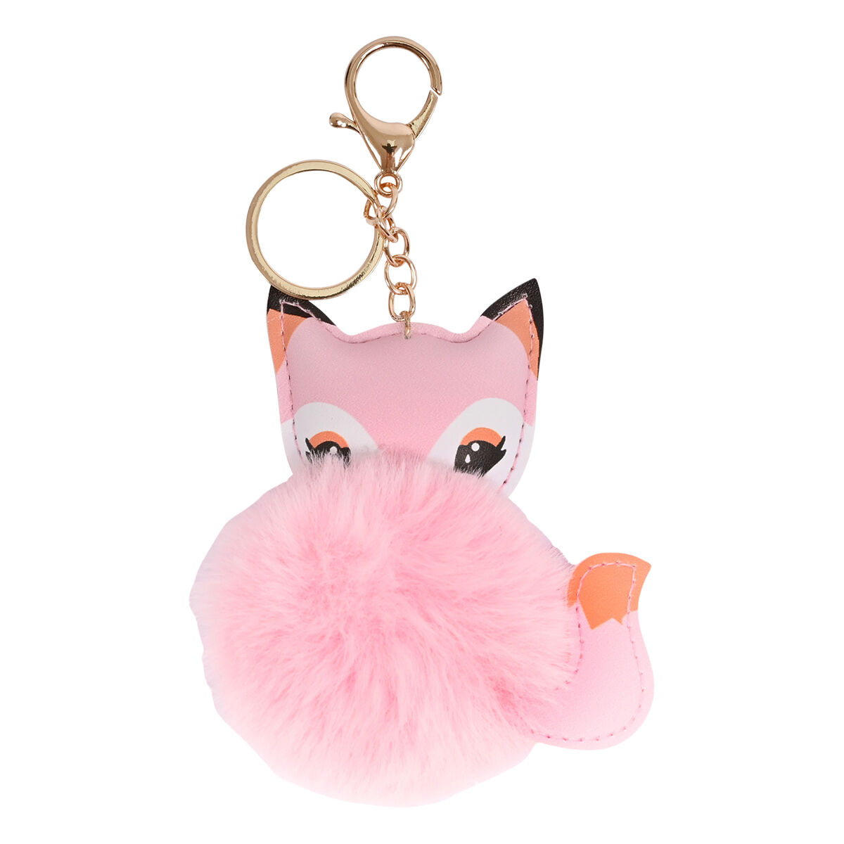 Pom Pom Keyring - Pink Fox, , scaau_hi-res