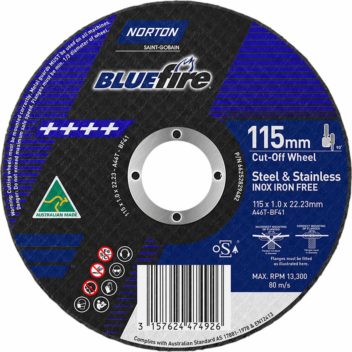 Norton Metal Cut off Disc 115mm x 1.0mm x 22mm, , scaau_hi-res