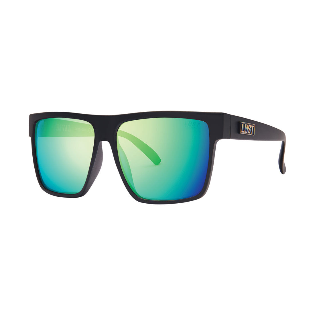 LOST Sunglasses Rival Mirror Polarised Matt Black Blue, , scaau_hi-res