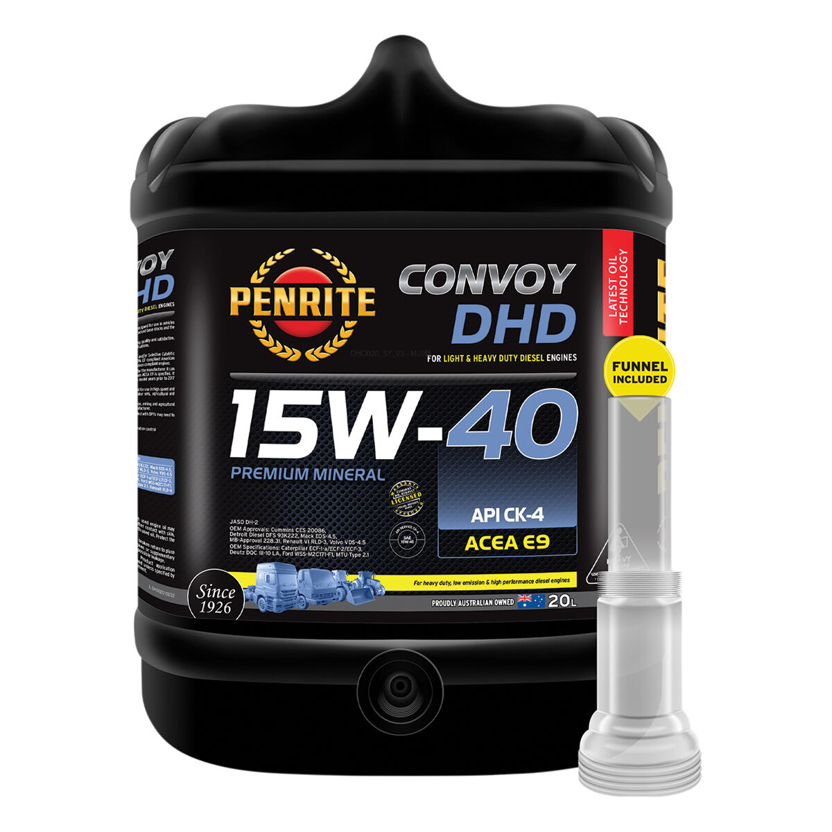 Penrite Convoy Diesel HD Engine Oil 15W-40 20 Litre, , scaau_hi-res